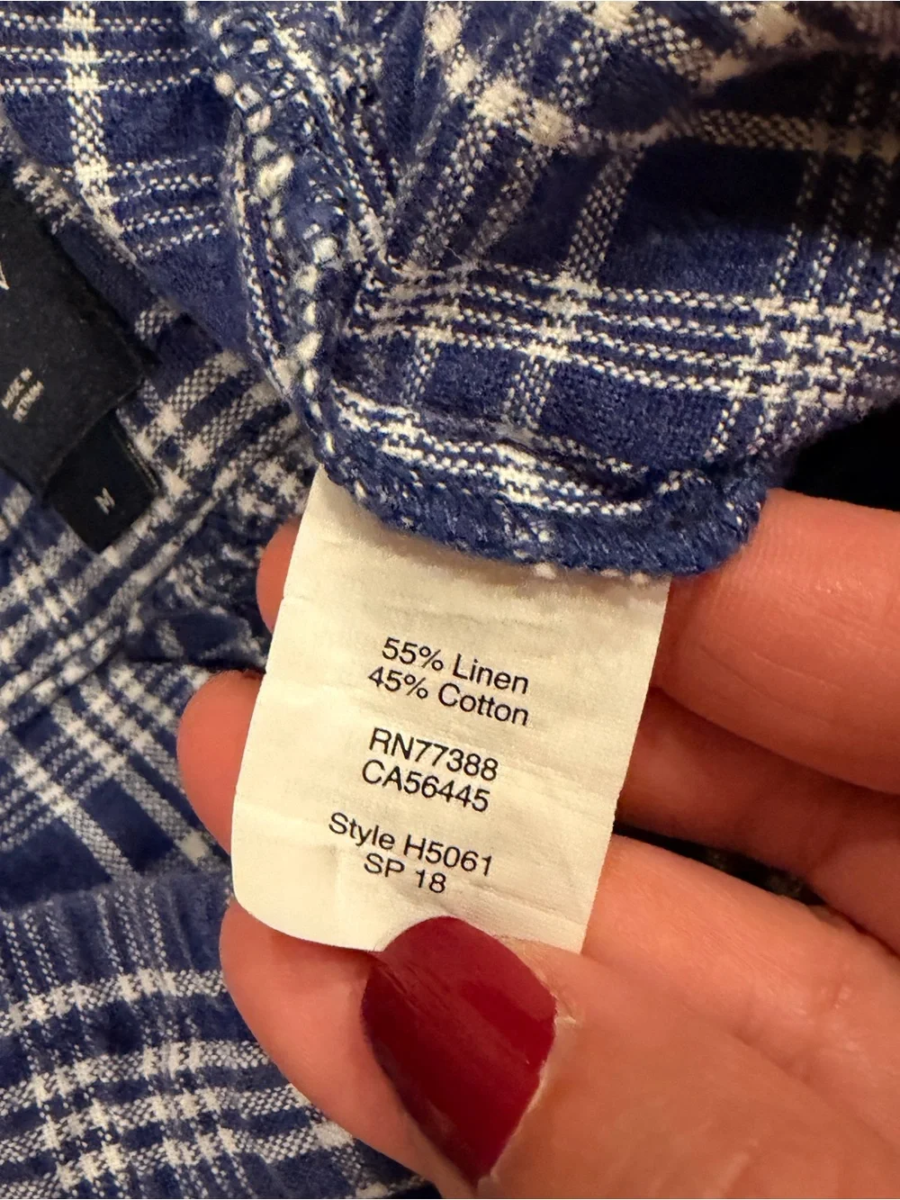 J. Crew Blue & White Plaid Men's Drawstring Linen Cotton Blend Shorts #454
